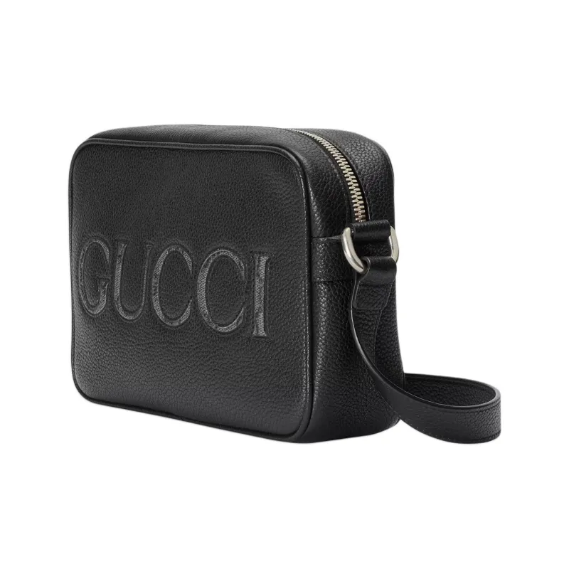GUCCI Leather Crossbody Bag, Shoulder Bag Men's Black-1