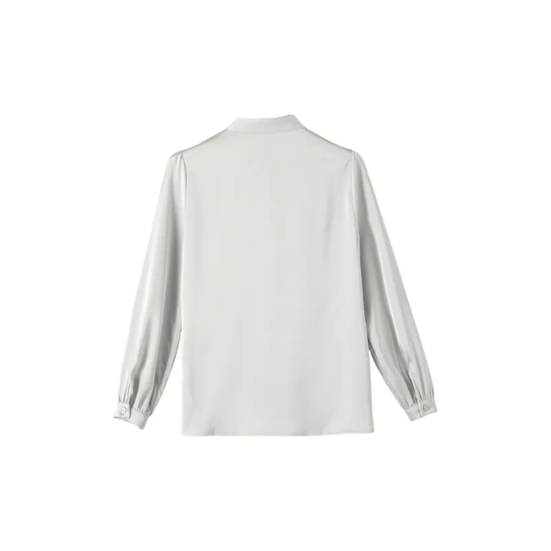 Late White Shirts Women's Silver Gray-1