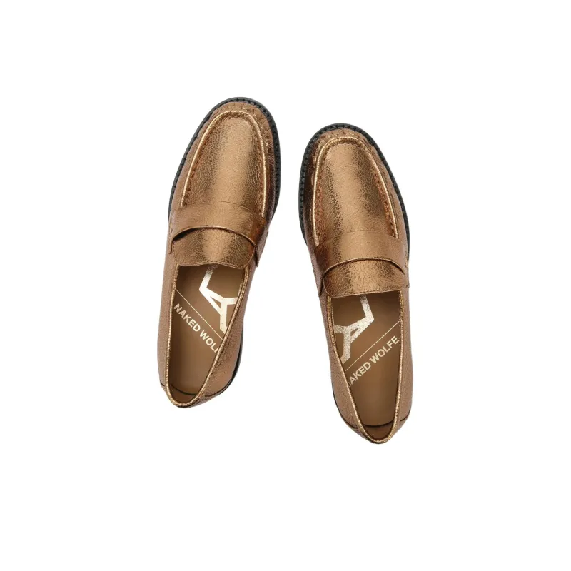 Naked Wolfe Goldie Loafers 2cm Women's Gold-3