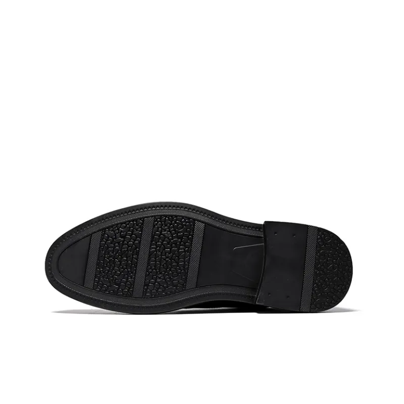 GZZ Dress Shoes Men Low Top Black-5