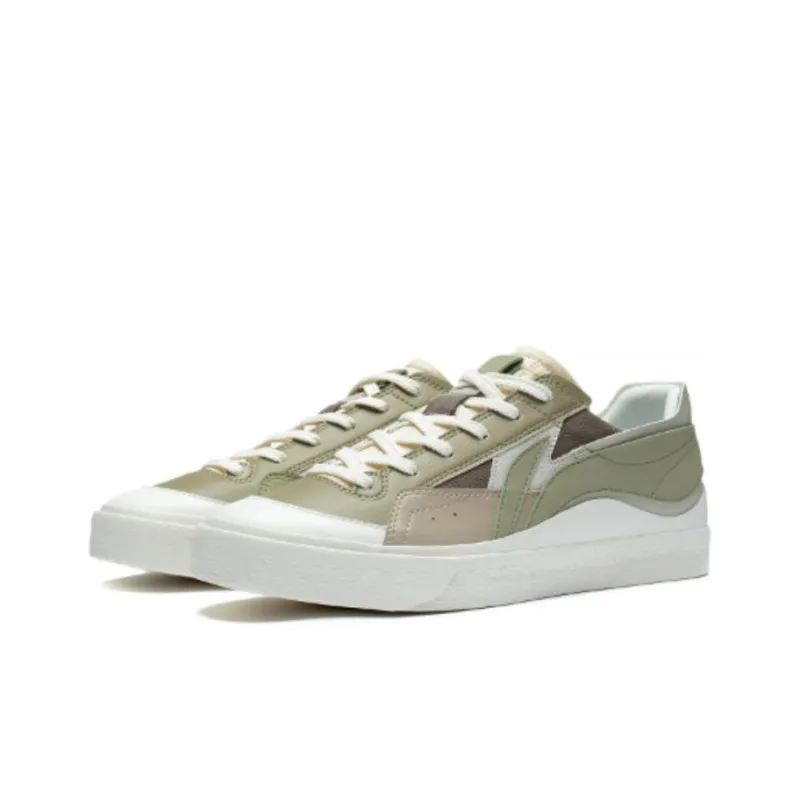 LiNing Mu Mu Anti Slip Wear Resistant Low Top Skateboard Shoes Men's Elm Branch Green-2