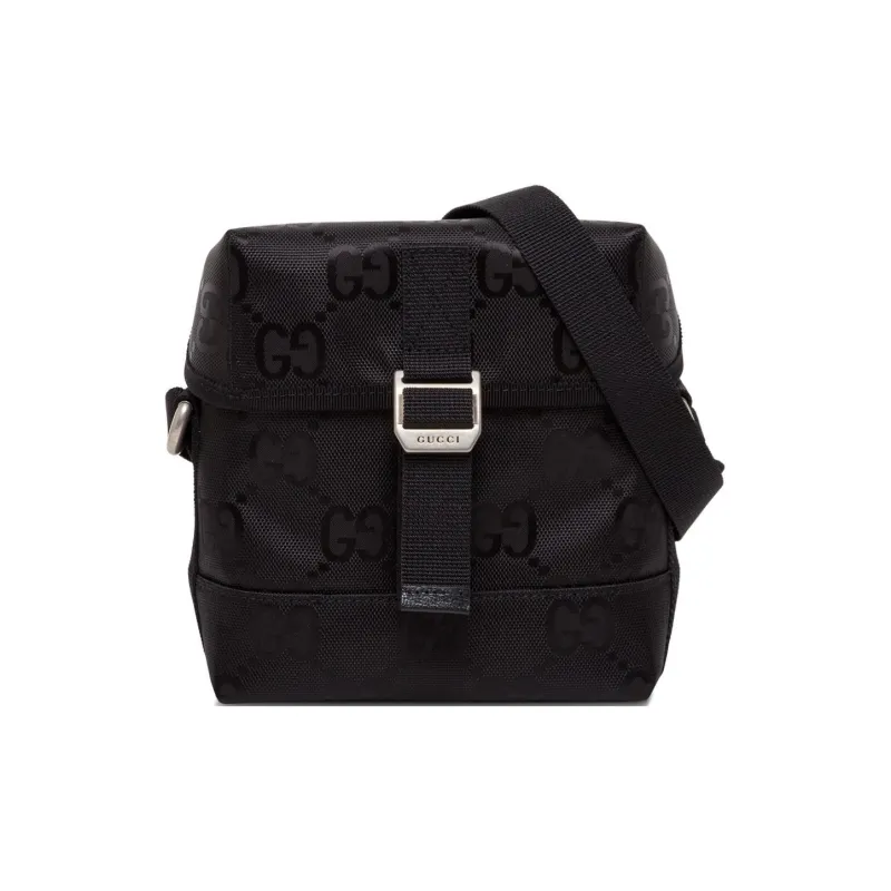 GUCCI Off The Grid Leather Recycled Nylon Messenger Bag Shoulder Bag Crossbody Bag Men's Black-2