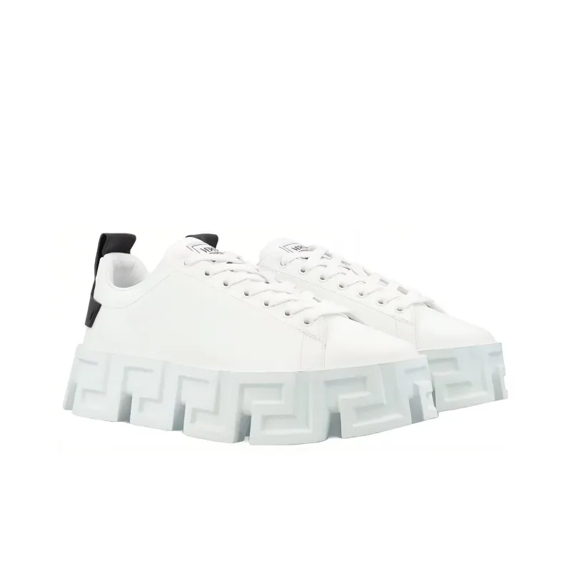 VERSACE Greca Labyrinth Lace Up Black White-2