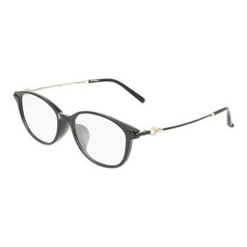 FERRAGAMO Injection Molded Oval Eyeglass Frames Unisex Black