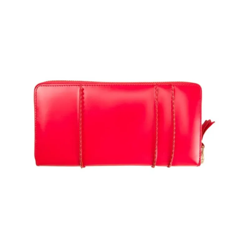 CDG Calfskin Wallet Regular Men's Red/Black-1