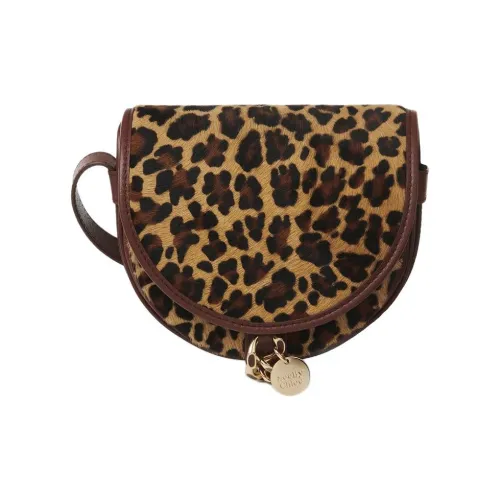 See By Chloe Cow Leather Saddle Bag, Shoulder Bag, Crossbody Bag Small Size Unisex Copper Brown