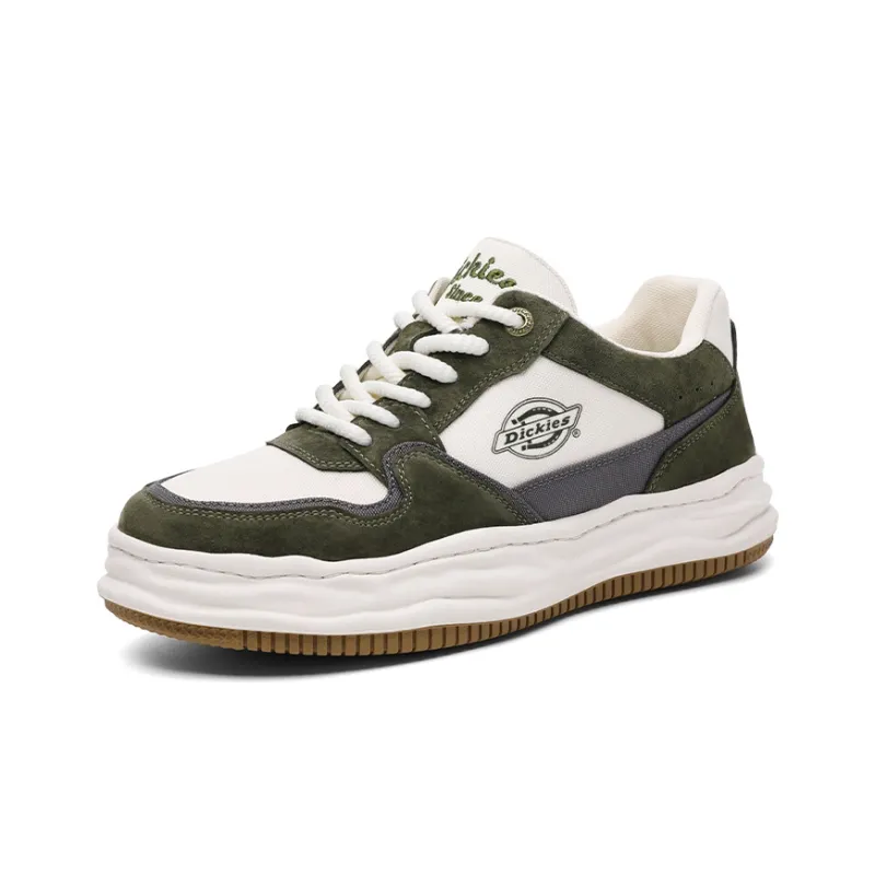 Dickies Slip-Resistant Cushioning Wear-Resistant Low-Top Skateboard Shoes Men's Army Green White-1