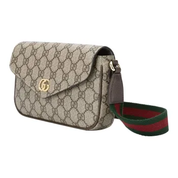 GUCCI Ophidia Canvas With Leather Shoulder Bag Crossbody Bag Mini Women's Brown