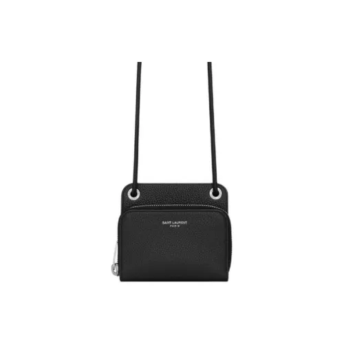 SAINT LAURENT PARIS Leather Wallet Men's Black