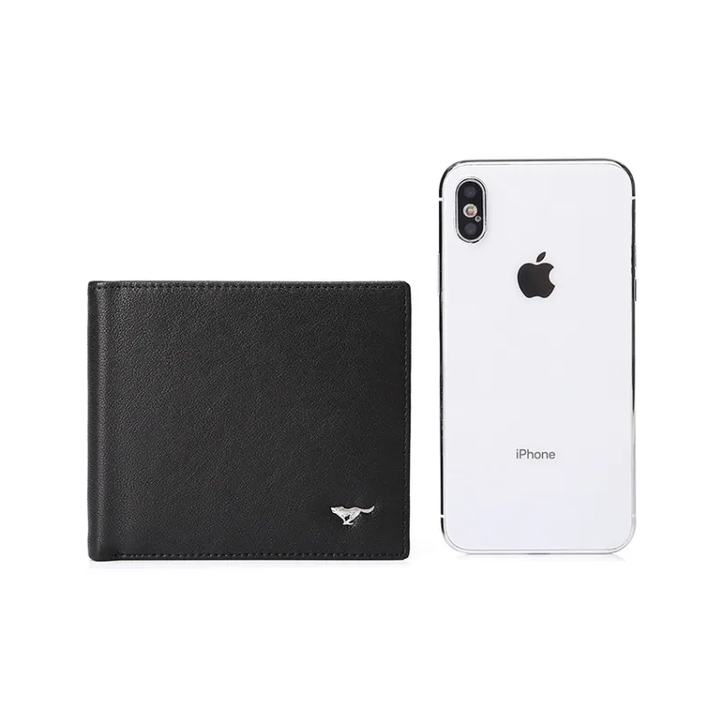 SEPTWOLVES Top Grain Sheepskin Wallet Regular Men's Black-7