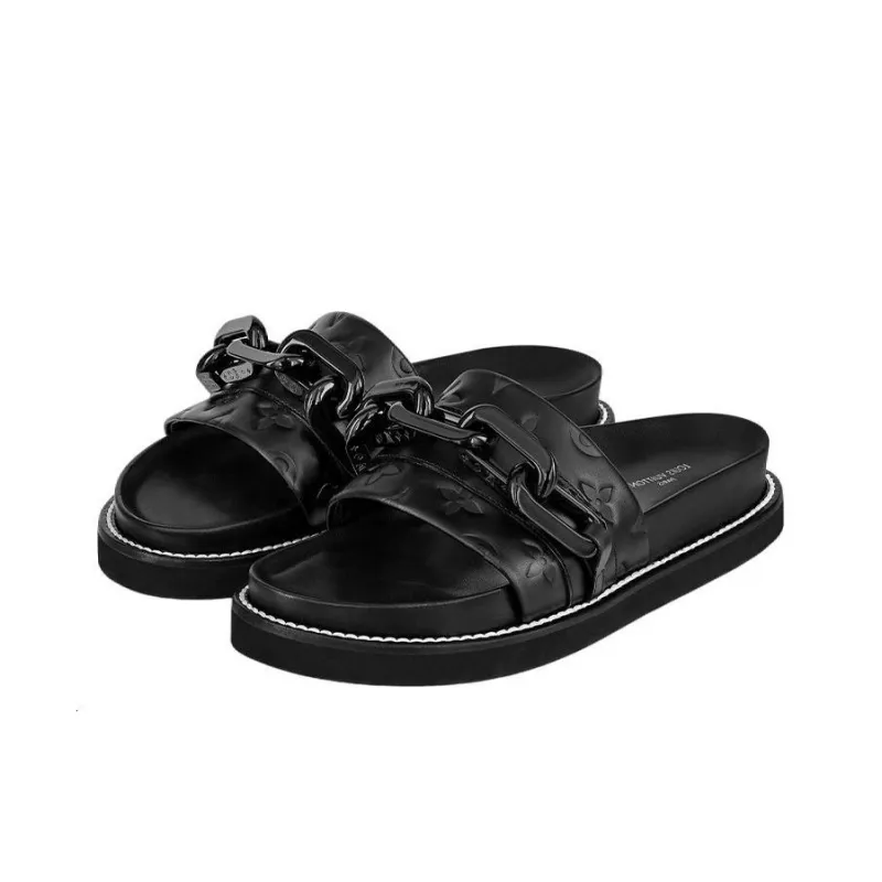 LOUIS VUITTON Sunset Stylish Sandal Women's Black-2