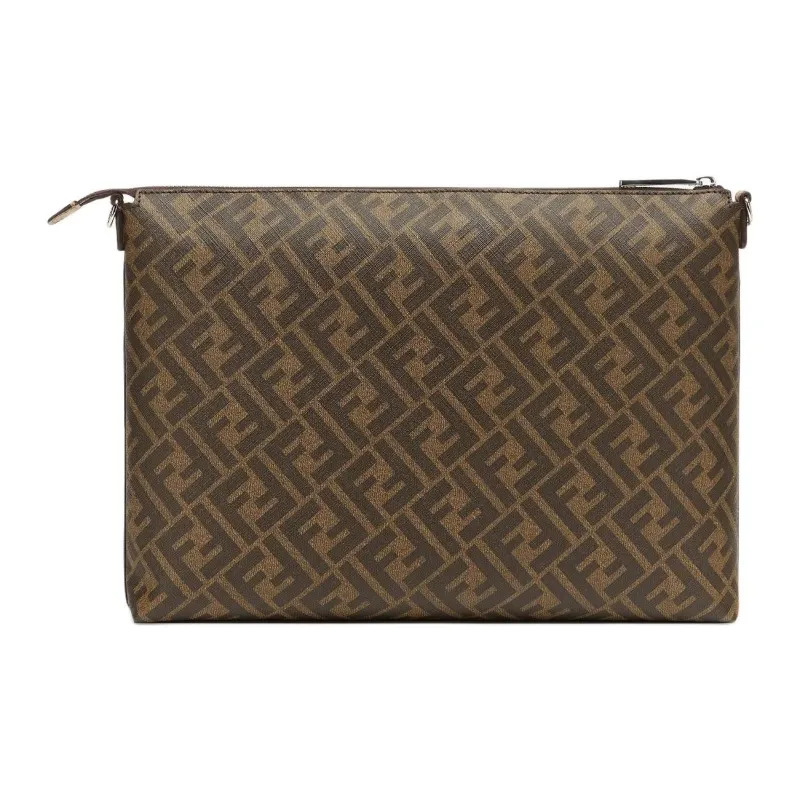 FENDI Canvas Messenger Bag, Crossbody Bag, Shoulder Bag Men's Brown-2