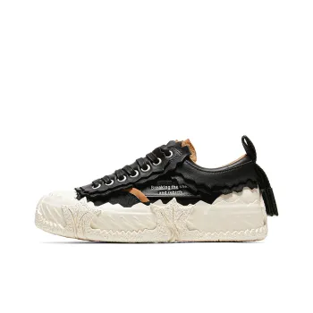 CHOUCHOUS Skateboard Shoes Unisex Low Top Black/White