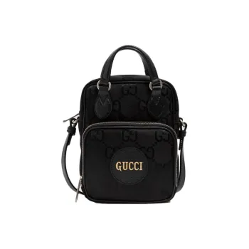 GUCCI Off The Grid Nylon With Leather Handbag Unisex Black