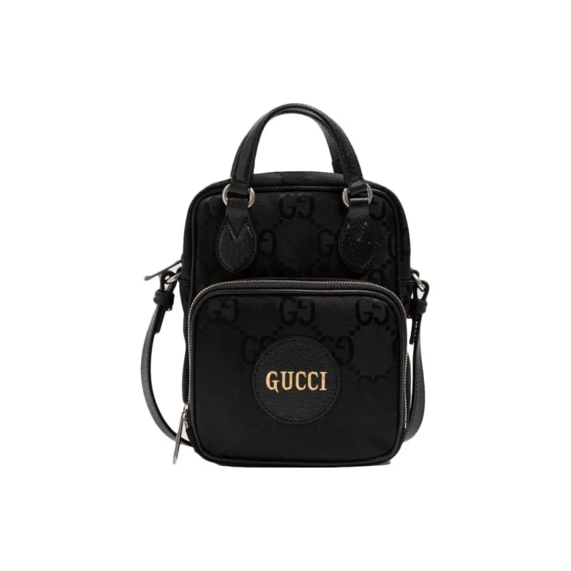 GUCCI Off The Grid Nylon With Leather Handbag Unisex Black-0