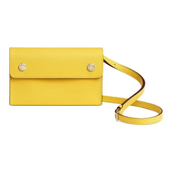 HERMES Epsom Leather Wallets Shoulder Bag Crossbody Bag Women's Naples Yellow