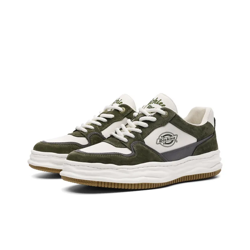 Dickies Slip-Resistant Cushioning Wear-Resistant Low-Top Skateboard Shoes Men's Army Green White-4