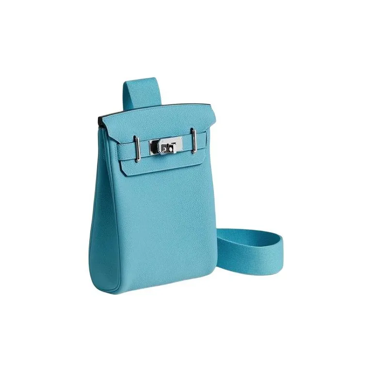 HERMES Hac A Dos Togo Calfskin Shoulder Bag Crossbody Bag Small Size Unisex Light Blue-1