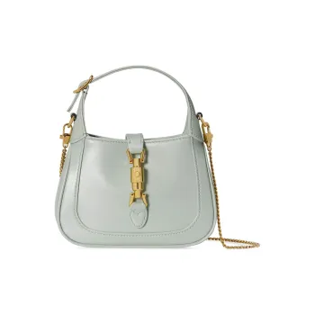 GUCCI Jackie 1961 Leather Shoulder Bag, Crossbody Bag, Handbag Mini Women's Light Green
