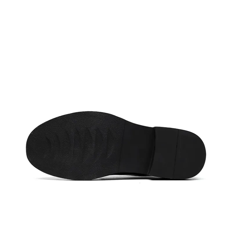 GZZ Dress Shoes Men Low Top Black-5