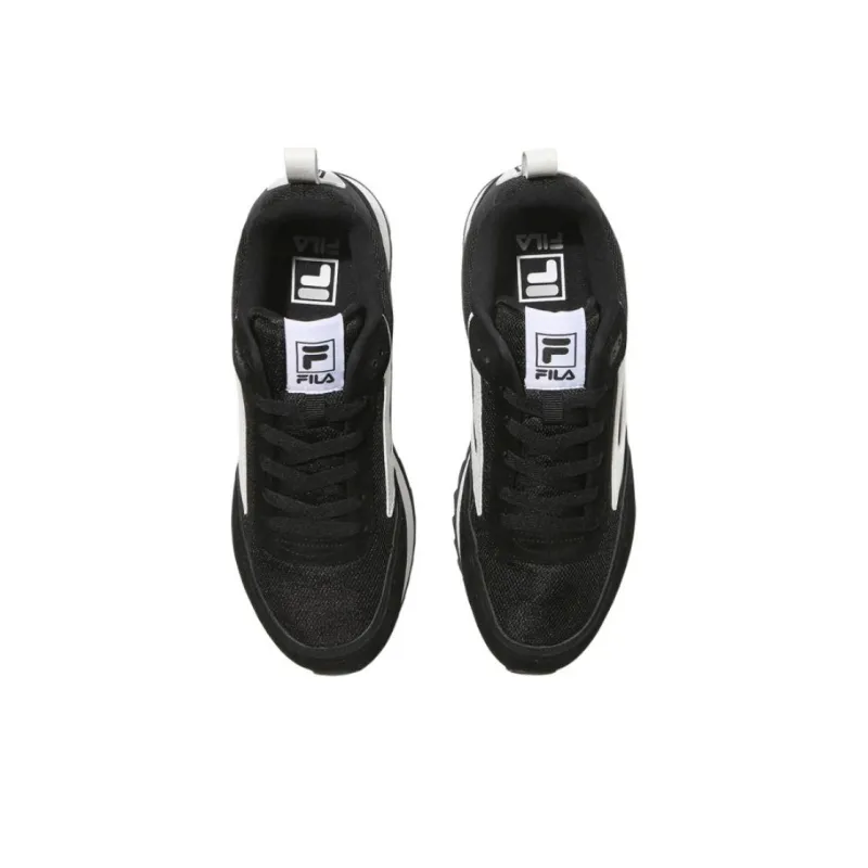 FILA Renno Shock Absorbers With Slip Resistant Features Low Top Running Shoes Women's Black White Korean Style-4