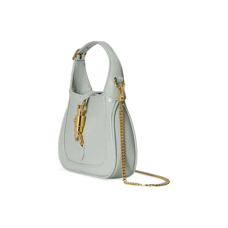 GUCCI Jackie 1961 Leather Shoulder Bag, Crossbody Bag, Handbag Mini Women's Light Green-1