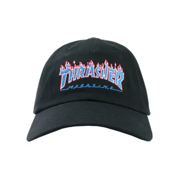 Thrasher Cotton Baseball Caps Unisex Black White Pink