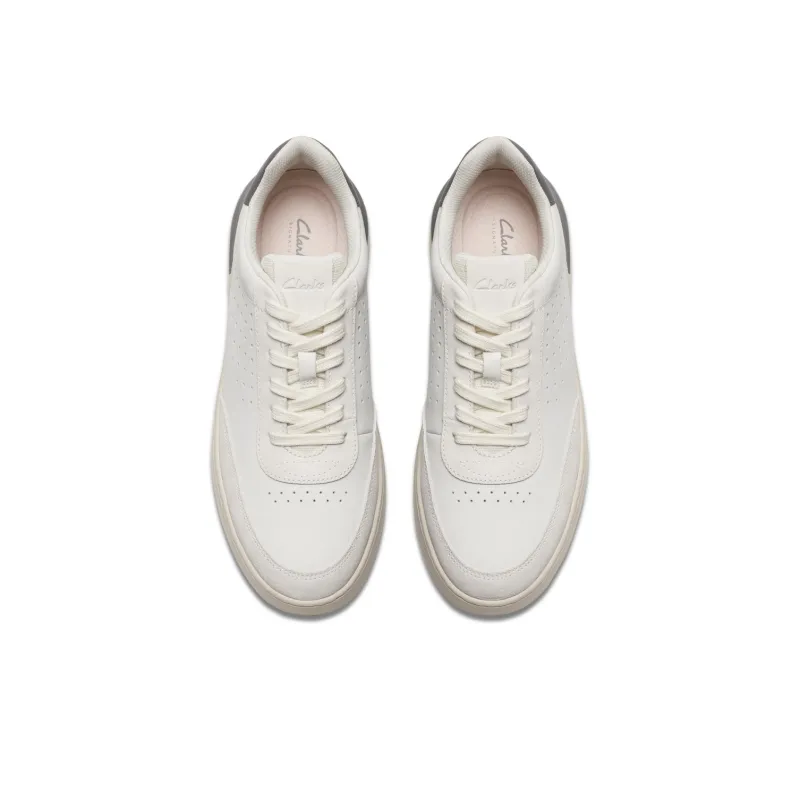 Clarks Low Top Skateboard Shoes Men's White-2