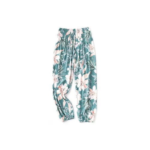 Flowers In Water Pajama Pants Women's Pink Print