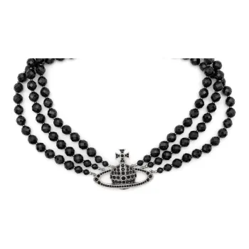 Vivienne Westwood Messaline Orb Three row Chocker