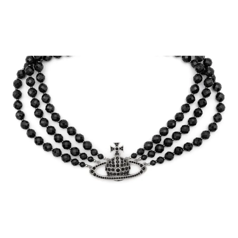 Vivienne Westwood Messaline Orb Three-row Chocker-0