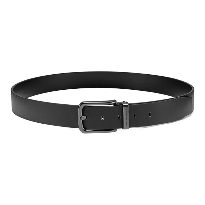 FAIRWHALE Vintage Print Logo Pin Buckle Genuine Leather Belt Men's Width 3.5CM-3