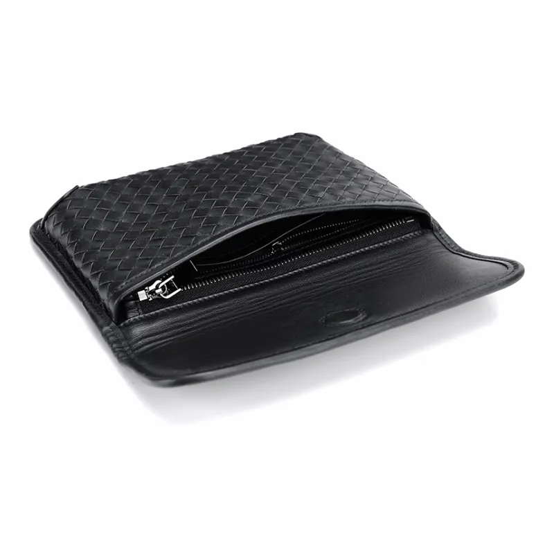 Ceion Keust Top Grain Cow Leather Shoulder Bag Medium Size Unisex Black-4