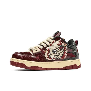 MR.PESIN Low Top Skateboard Shoes Unisex Burgundy