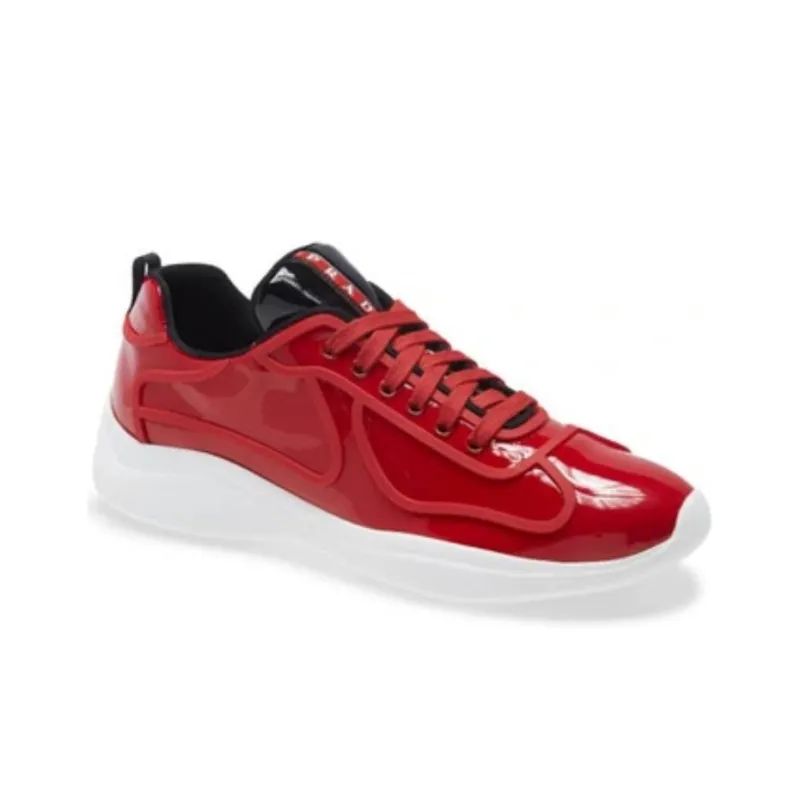 PRADA America's Cup Cushioning Anti-Slip And Wear-Resistant Low-Top Athletic Shoes Men's Red-4
