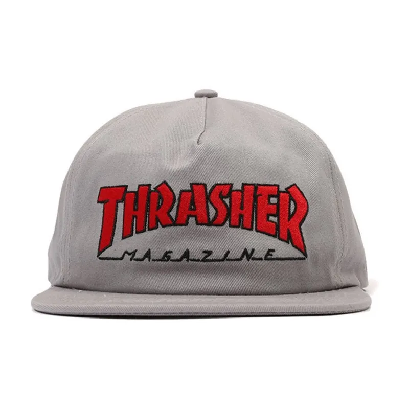 Thrasher Polyester Polyester Baseball Caps Unisex Gray-1
