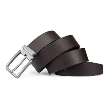 FAIRWHALE Cow Leather Belt Men's Black Width 3.5CM