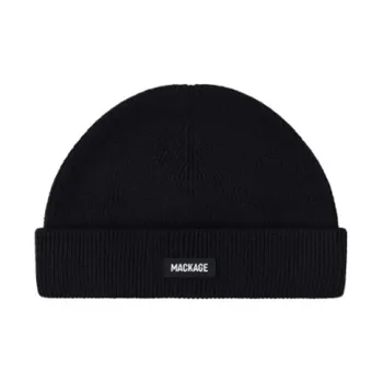 MACKAGE Sheep Wool Polyamide Acrylic Merino Wool Beanies Unisex Black