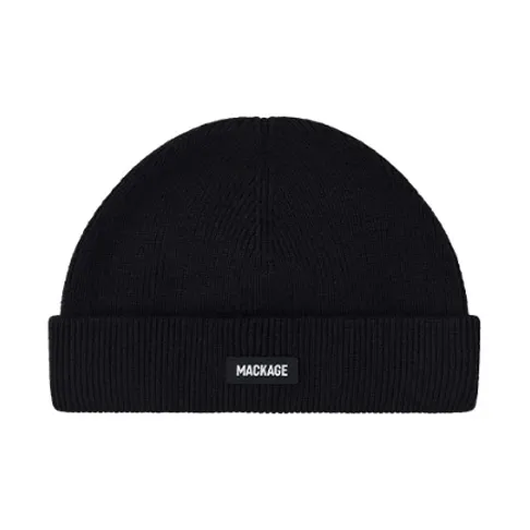 MACKAGE Sheep Wool Polyamide Acrylic Merino Wool Beanies Unisex Black-0