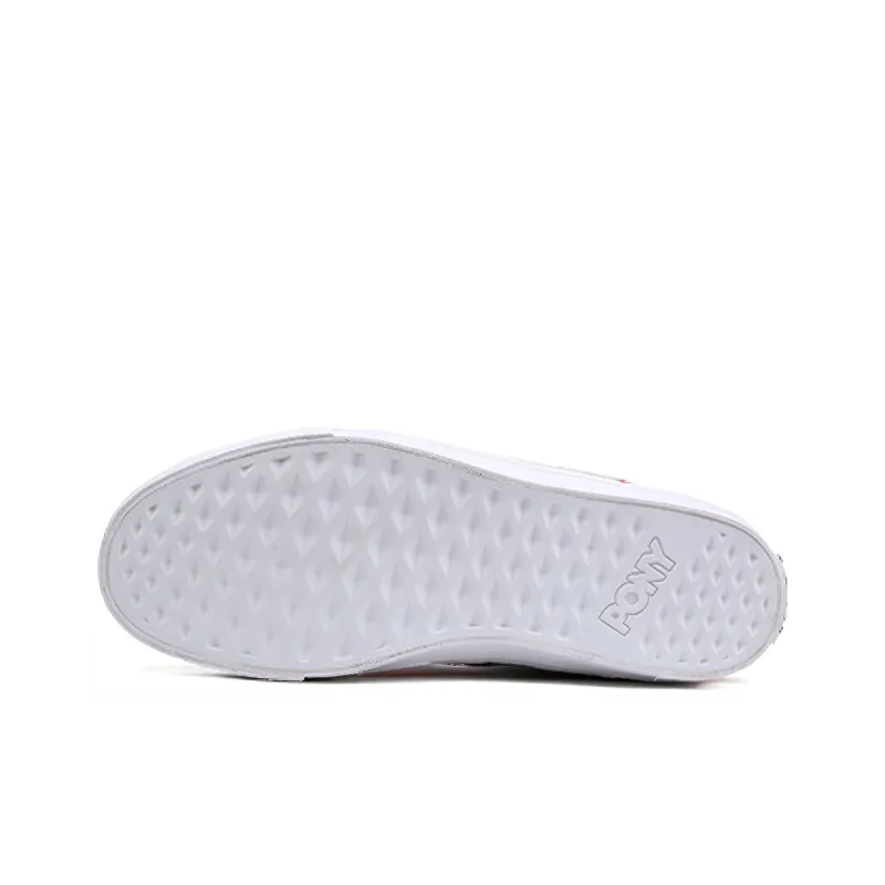 PONY Durable Lightweight And Breathable Mid Top Skateboard Shoes Men's Red White Black-4