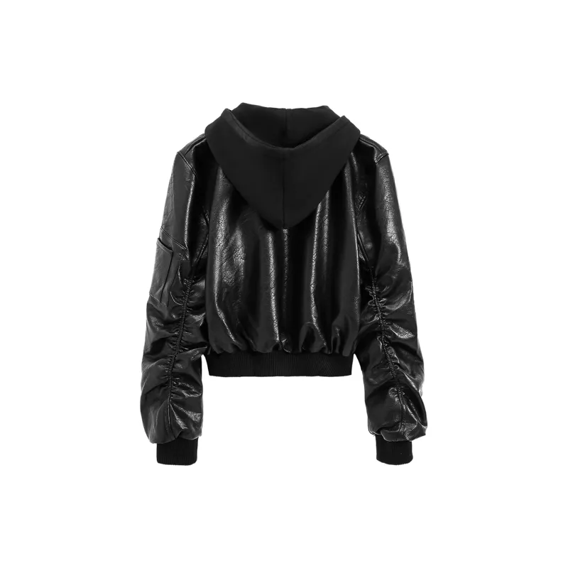 TURN SIGNAL Leather Jacket Women's Black-1