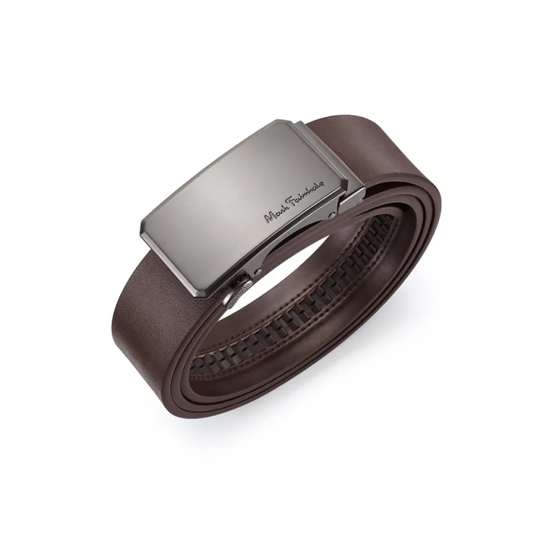 FAIRWHALE Business Vintage Genuine Leather Matte Belt Men's Width 3.5CM-4