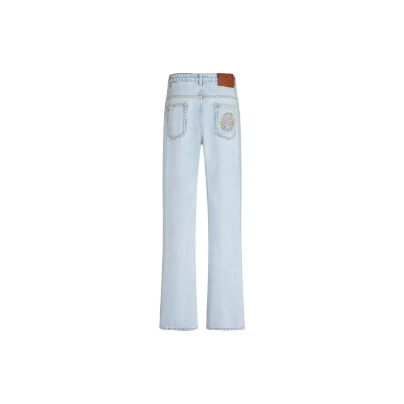 ETRO Pegaso Embroidered Straight-Leg Jeans-1