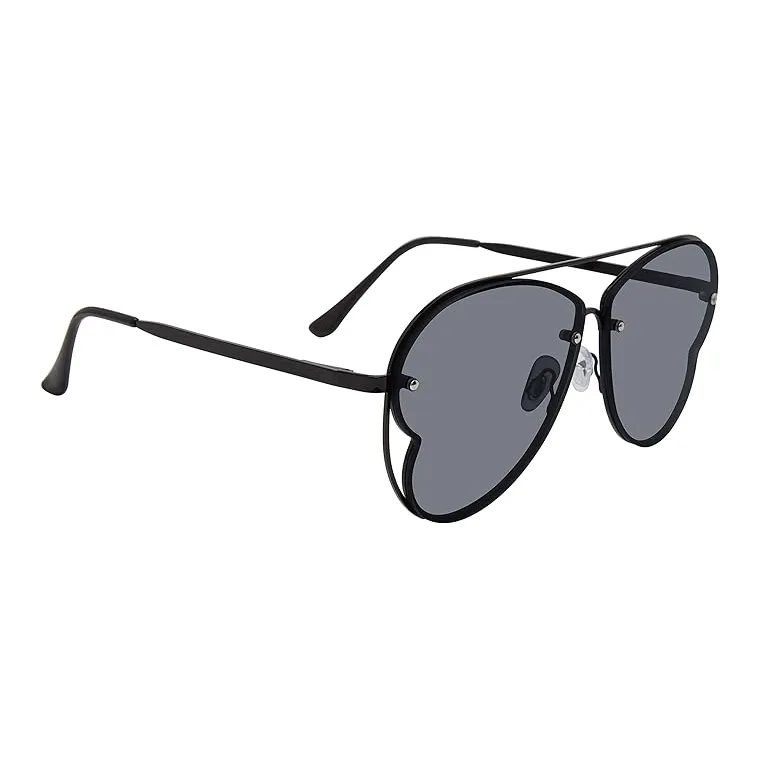 STEVE MADDEN Irregular Shape Sunglasses Unisex Black-2