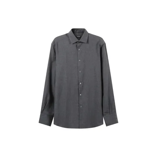 Ermenegildo Zegna Shirts Men Dark Gray