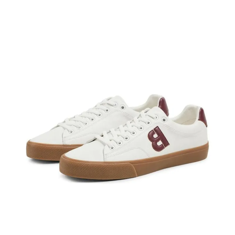HUGO BOSS Stylish Skateboarding Shoes Men's White Dark Red-4