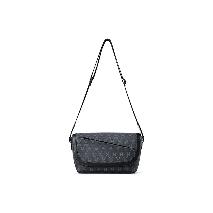 FION Artificial Leather Crossbody Bag Regular Men's Black-3