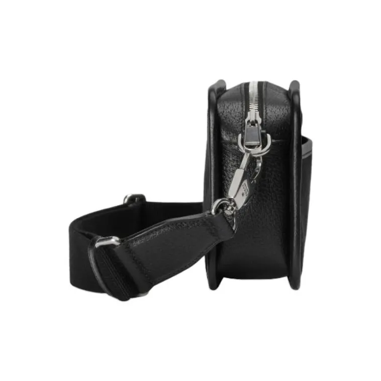 GUCCI GG Canvas With Leather Trim Canvas Bag Camera Bag Shoulder Bag Crossbody Bag Mini Men's Black-4