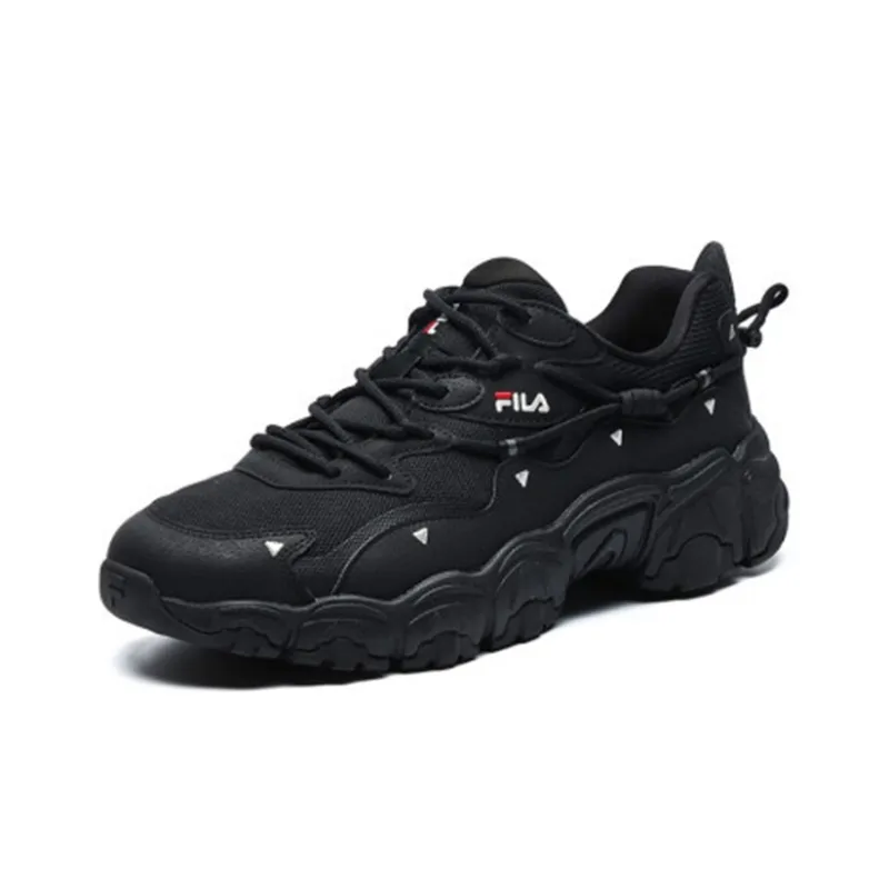 FILA Low Top Running Shoes 'Black White'-2