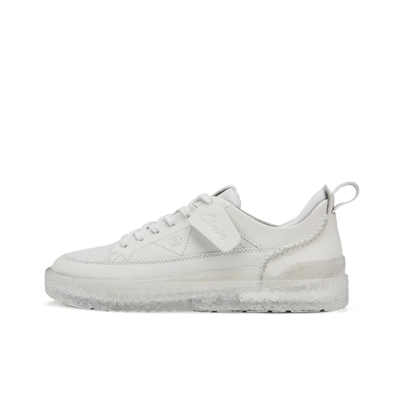 Clarks Low Top Skateboard Shoes Men's White-0